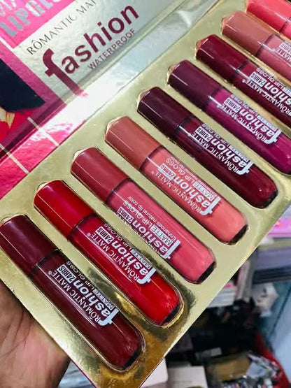 Romantic Matte Fashion 12-Piece Lip Gloss Set - 24HRS Long-Lasting, Waterproof & Rich Color Velvet Matte Lip Kit