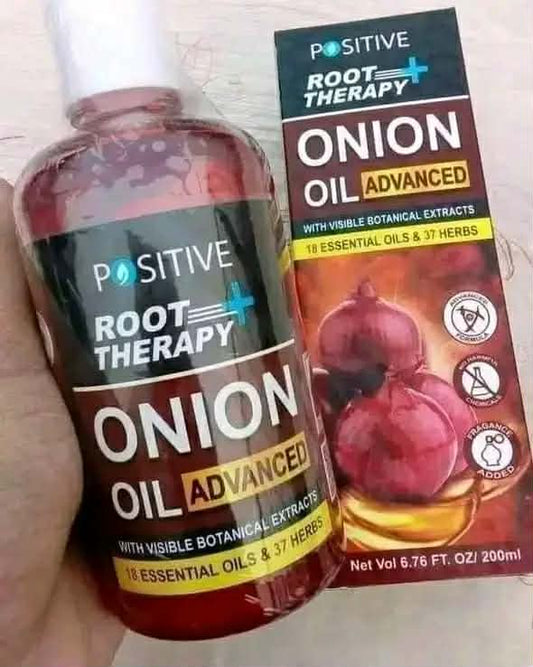 Positive Root Therapy Onion Oil Advanced (200ml) - Ultimate Hair Fall Solution & Fast Hair Growth Oil with 18 Essential Oils & 37 Herbs