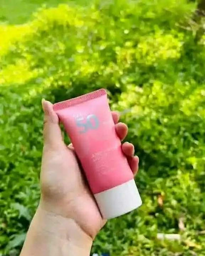 LAIKOU Japan Sakura Whitening Face Sunscreen SPF 50 PA+++ (50g) - Long Lasting UV Protection & Instant Glow Moisturizer