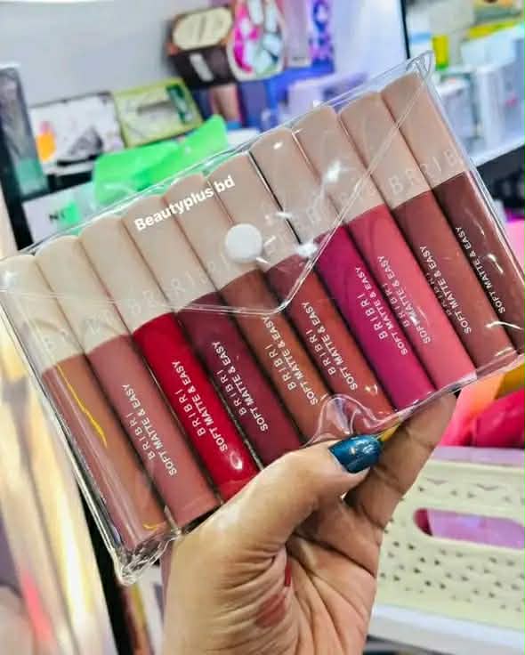 BRIBRI Soft Matte & Easy 10-Piece Lipstick Set - 8H Long Lasting & Weightless Butter Smooth Finish (Complete Color Palette)
