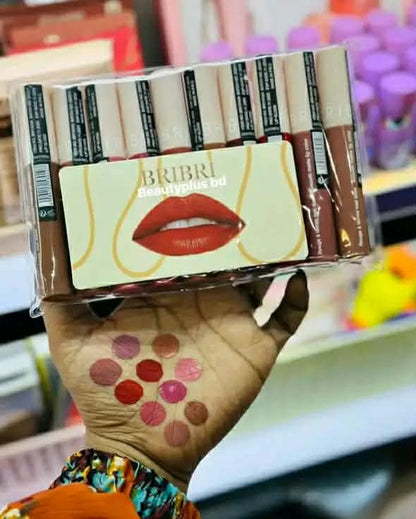 BRIBRI Soft Matte & Easy 10-Piece Lipstick Set - 8H Long Lasting & Weightless Butter Smooth Finish (Complete Color Palette)