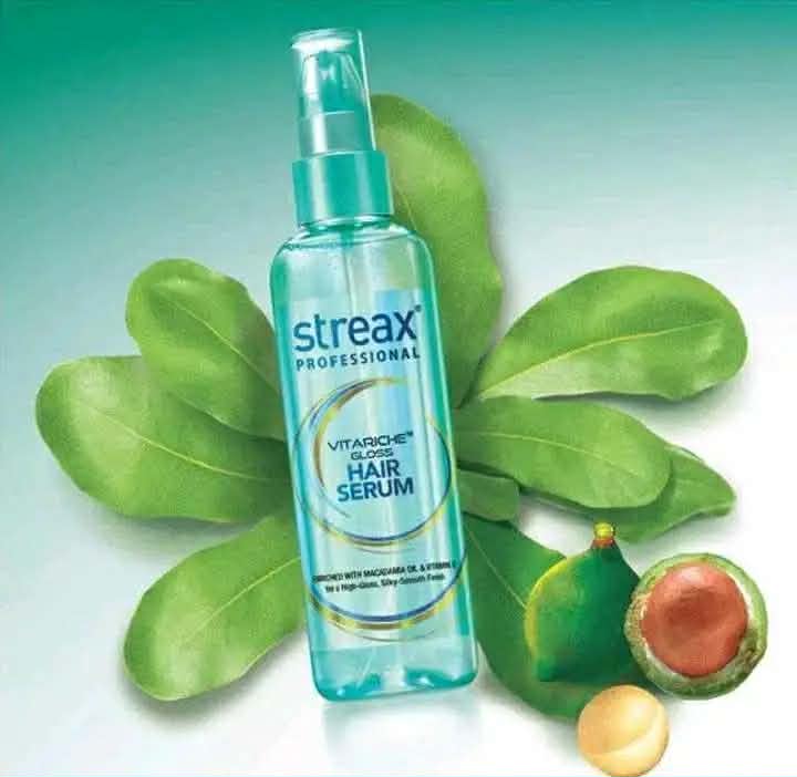 Streax Professional Vitariche Gloss Hair Serum (115ml) - Enriched with Macadamia Oil & Vitamin E for Instant Shine & Frizz Control