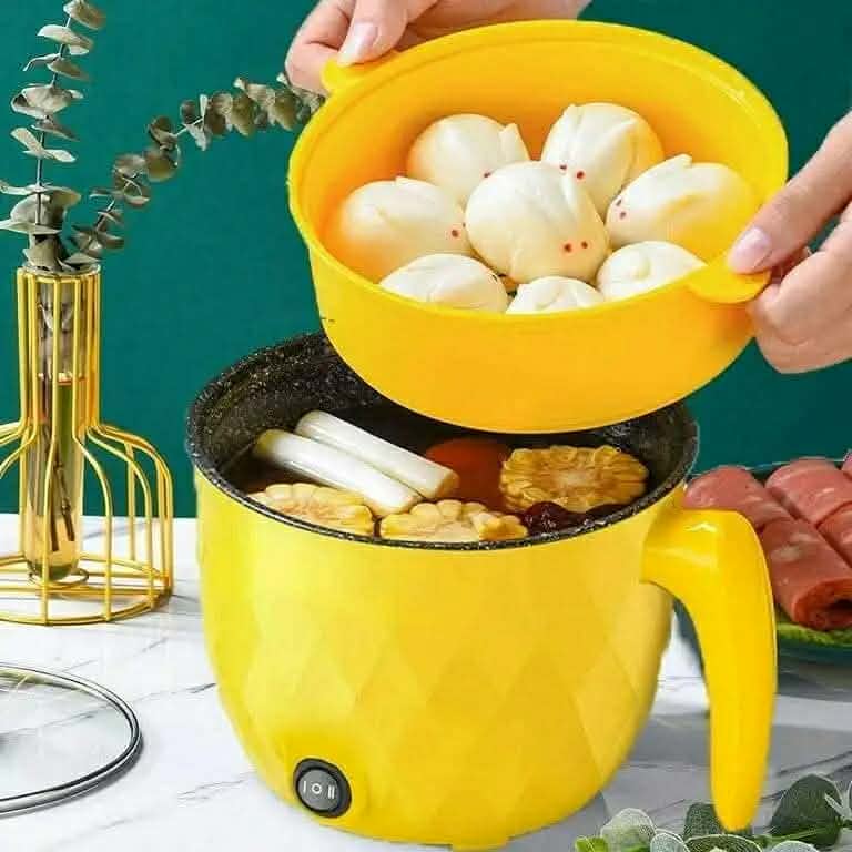 1.5L Mini Electric Multi-Cooker & Rice Cooker with Steamer - Non-Stick Portable Pot for Baby Food, Travel & Hostel Use