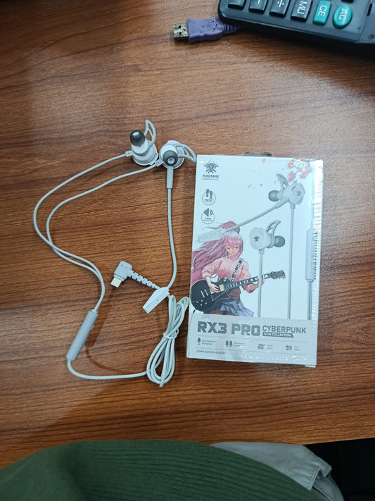Plextone RX3 Pro Cyberpunk Edition Type-C Gaming Earphone - Dual Microphone with Detachable Boom Mic & Footstep Tracking for PUBG/Free Fire