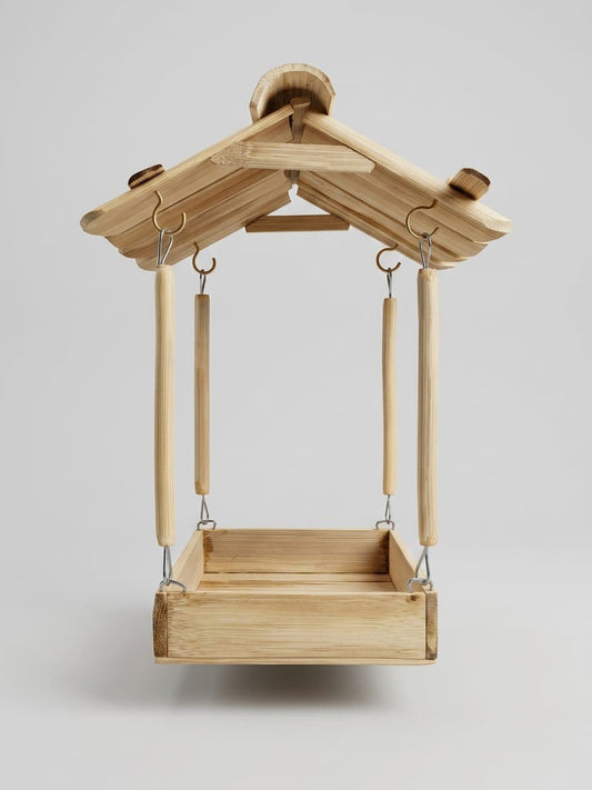 Handmade Eco-Friendly Bamboo Bird Feeder - Traditional Hanging Hut Style Garden Decor & Bird House