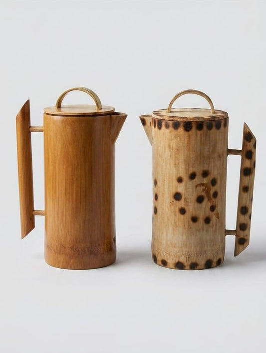Premium Handmade Eco-Friendly Bamboo Jug - Traditional Water Pitcher & Decorative Teapot (Chemical-Free)