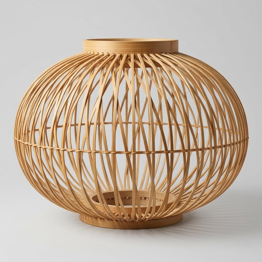 Premium Handmade Bamboo Globe Lampshade - Aesthetic Round Hanging Lantern for Home, Bedroom & Cafe Decor (Eco-Friendly)