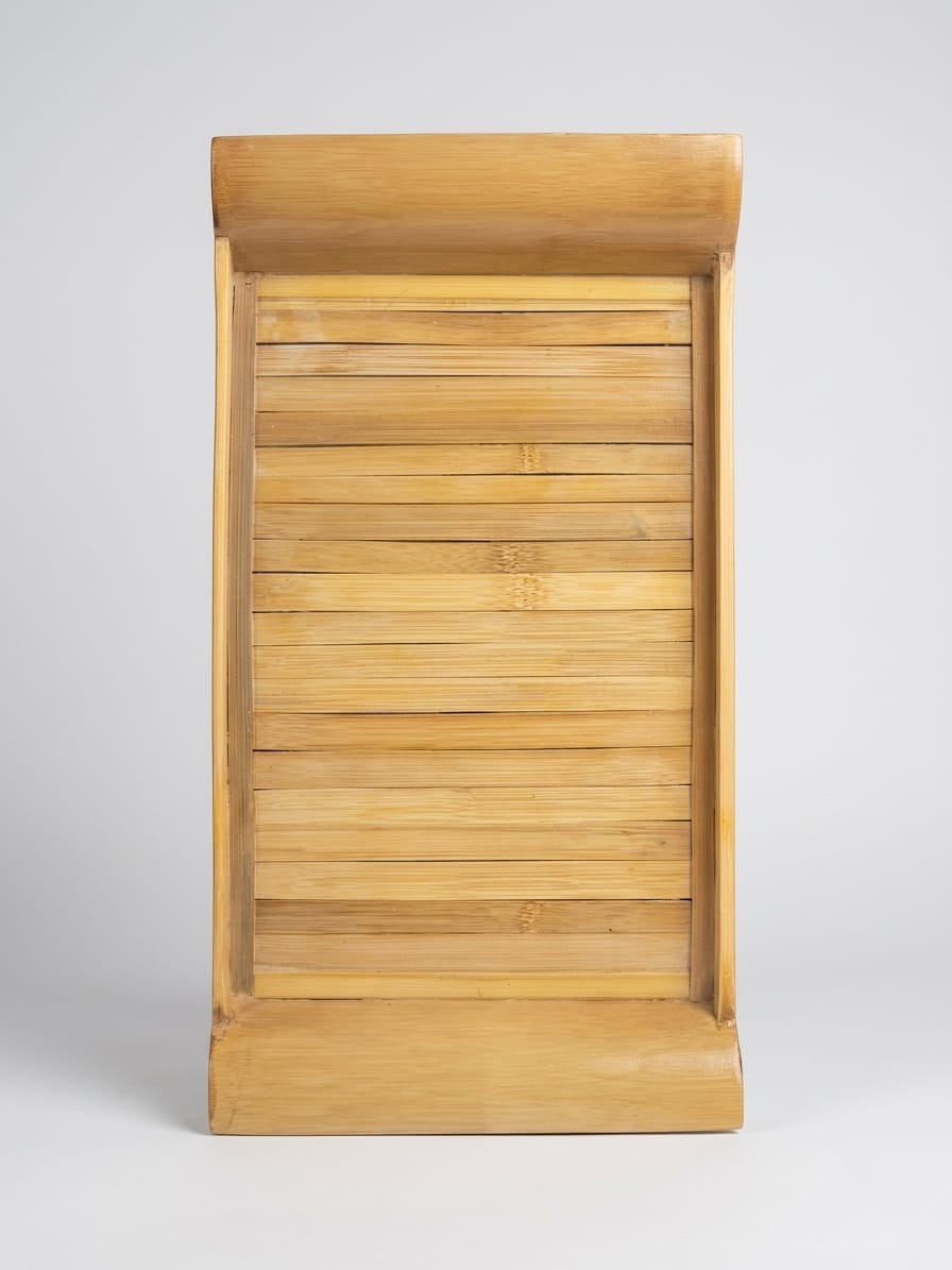 Premium Handmade Eco-Friendly Slatted Bamboo Serving Tray - Elegant Rectangular Tea & Breakfast Tray with Curved Handles