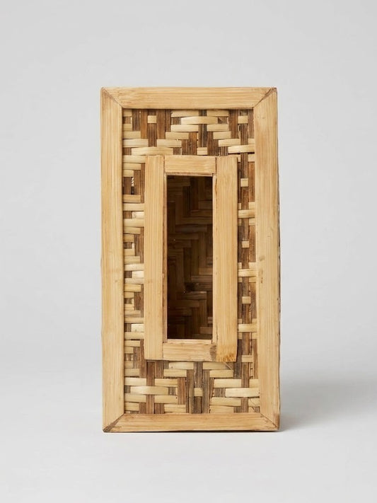Premium Handmade Eco-Friendly Woven Bamboo Tissue Box Holder - Traditional Decorative Tissue Dispenser for Home, Office & Car