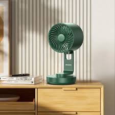 Awei F34 Folding Long Duct Circulator Fan - Rechargeable Desktop Fan with 7 Hours Battery Backup, Rapid Cooling & 6 Months Warranty